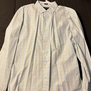 J Crew light blue and yellow button down
